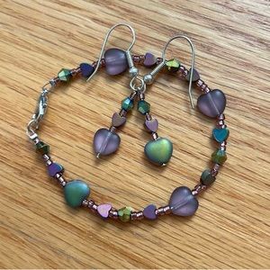 💜Springtime Princess Bracelet and Earring Set💚